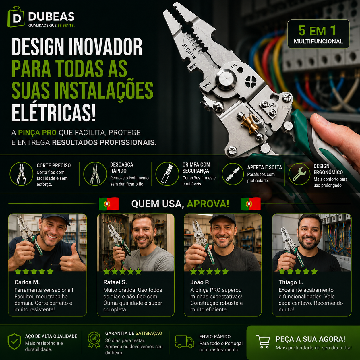 Dubeas Alicate de cablagem Pro
