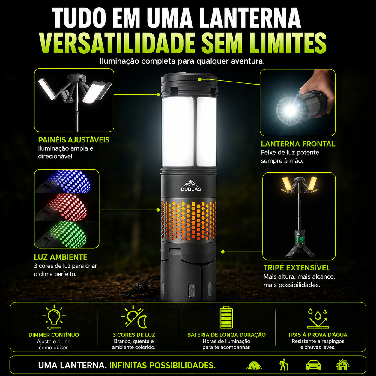 Dubeas Lâmpada de campismo