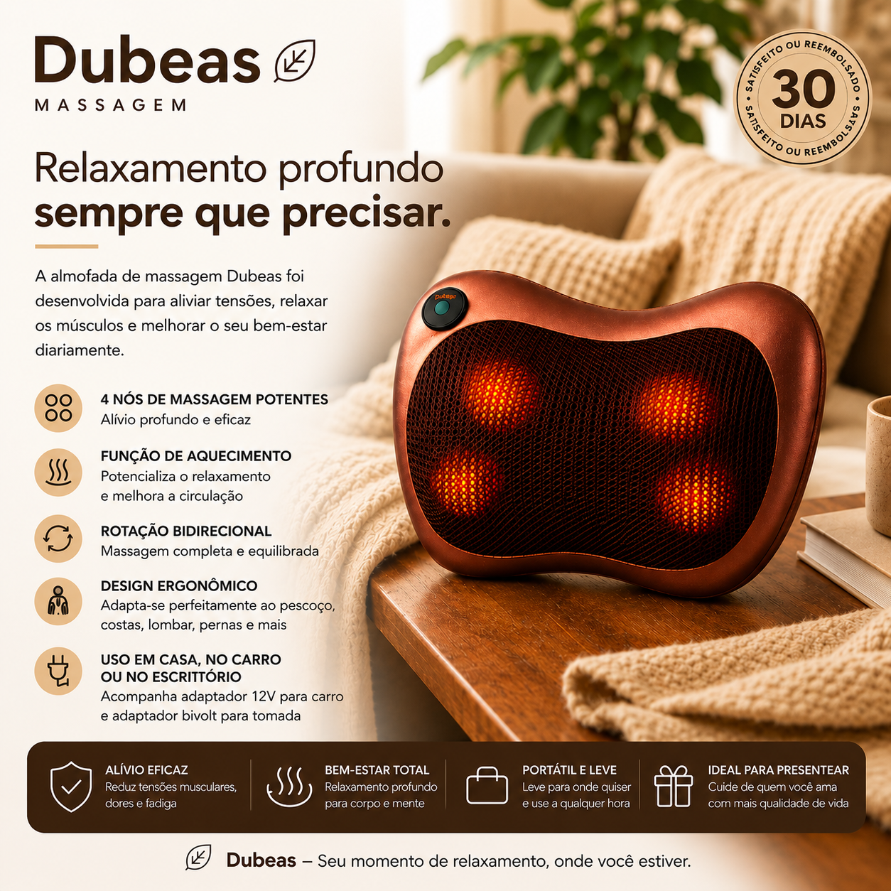 Dubeas - Almofada de massagem relaxante