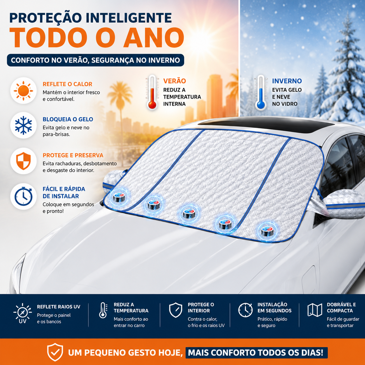 Dubeas – Capa refletora para o pára-brisas do carro