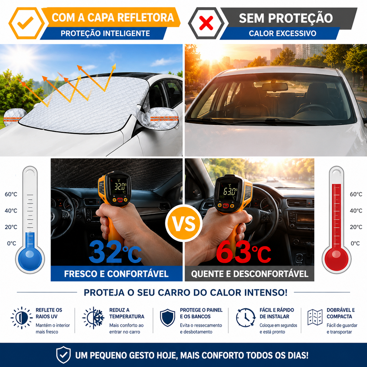 Dubeas – Capa refletora para o pára-brisas do carro