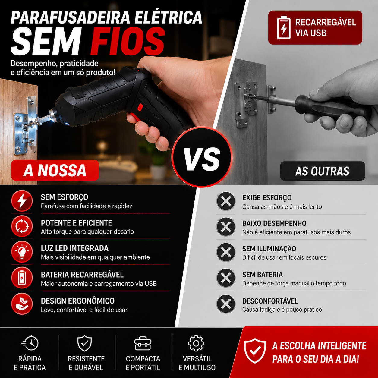 Dubeas-Berbequim com chave de fendas