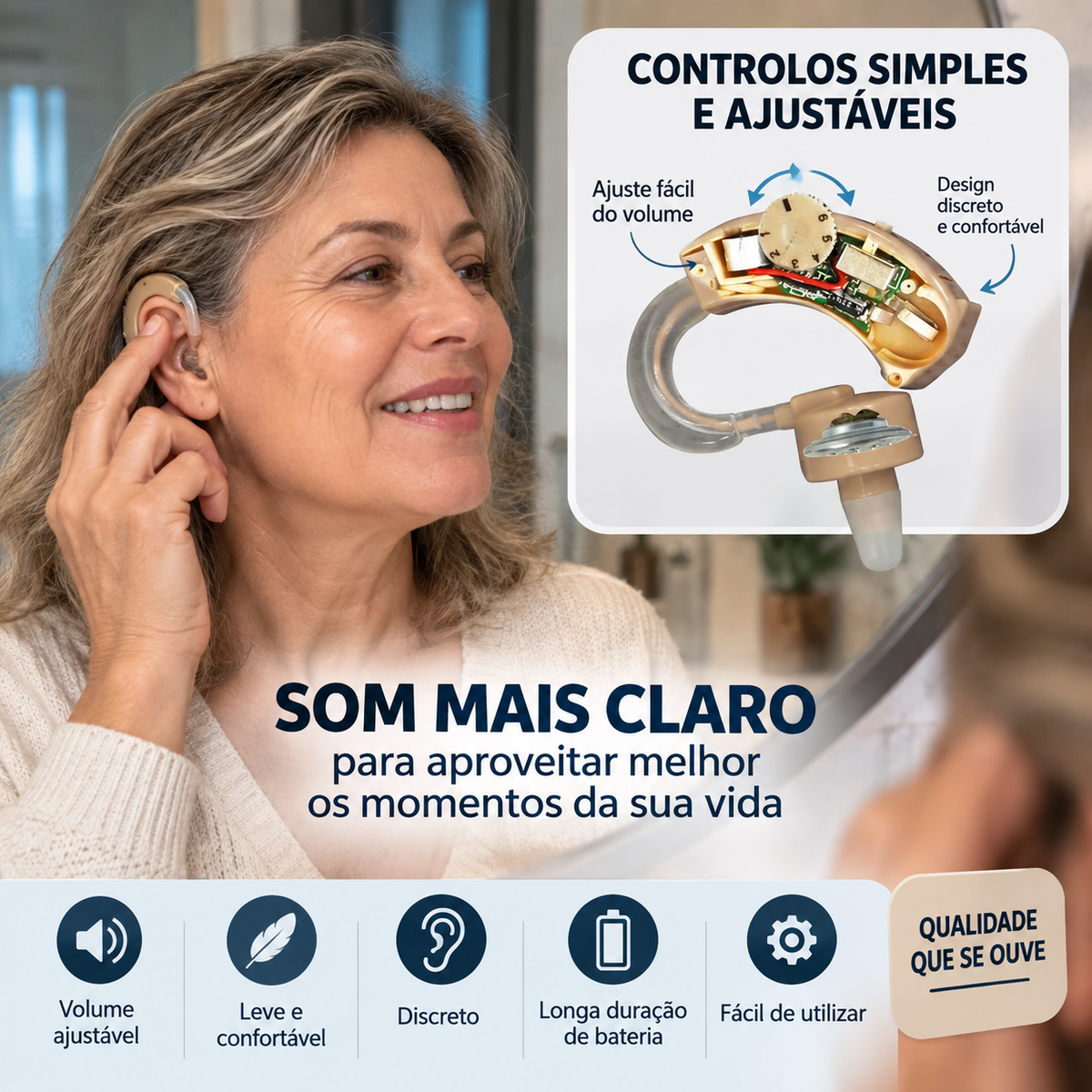 Dubeas – Amplificador de som para o ouvido