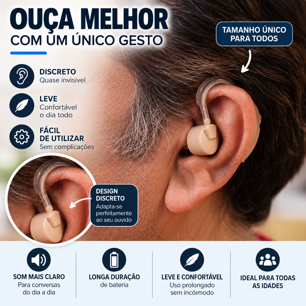 Dubeas – Amplificador de som para o ouvido