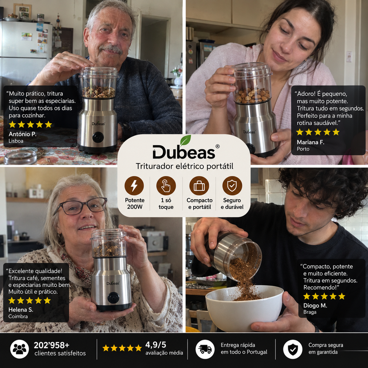 Dubeas Triturador elétrico portátil
