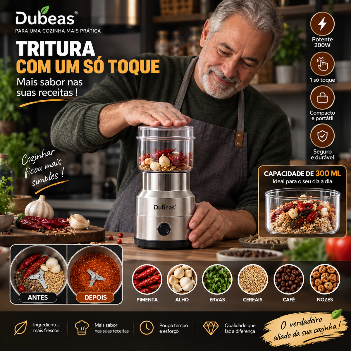 Dubeas Triturador elétrico portátil
