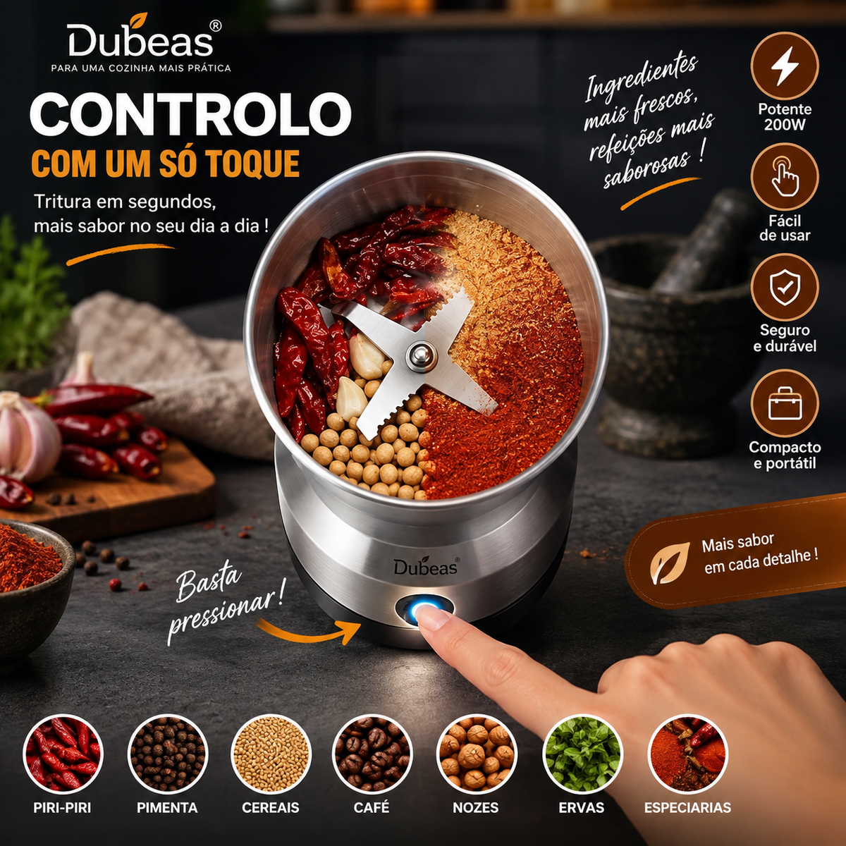 Dubeas Triturador elétrico portátil